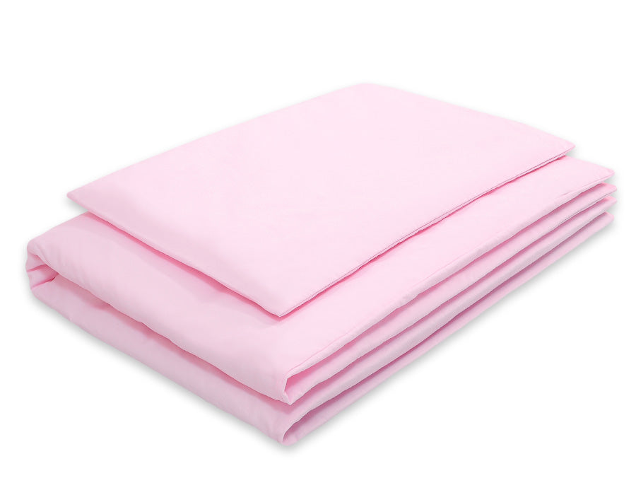 Cotton children's bedding set 2 pieces pillowcase 60x40 cm and duvet cover 135x100 cm - pink
