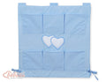 Cot tidy- Hanging Hearts blue