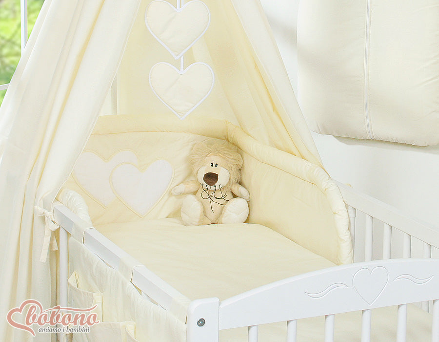Canopy made of fabric- Hanging Hearts cream