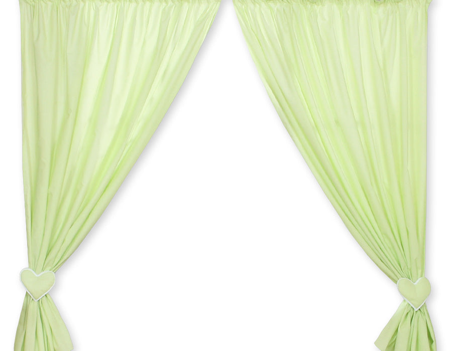 Curtains for baby room- Hanging Hearts green