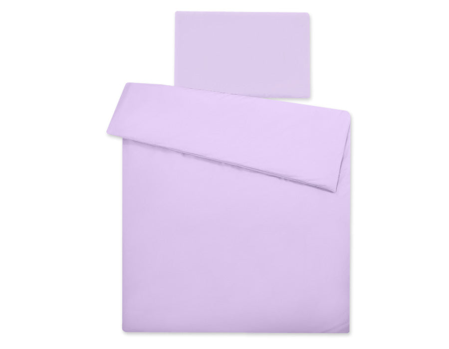 Cotton children's bedding set, 2 pieces, pillowcase 60x40 cm and duvet cover 120x90 cm - lilac
