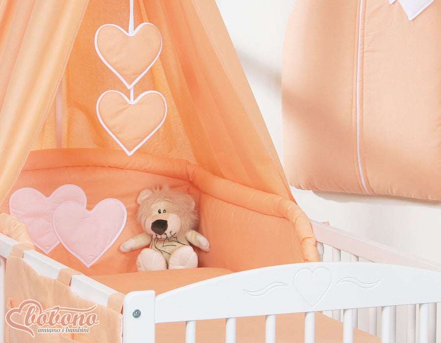 Canopy made of fabric- Hanging Hearts orange