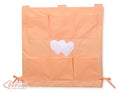 Cot tidy- Hanging Hearts orange
