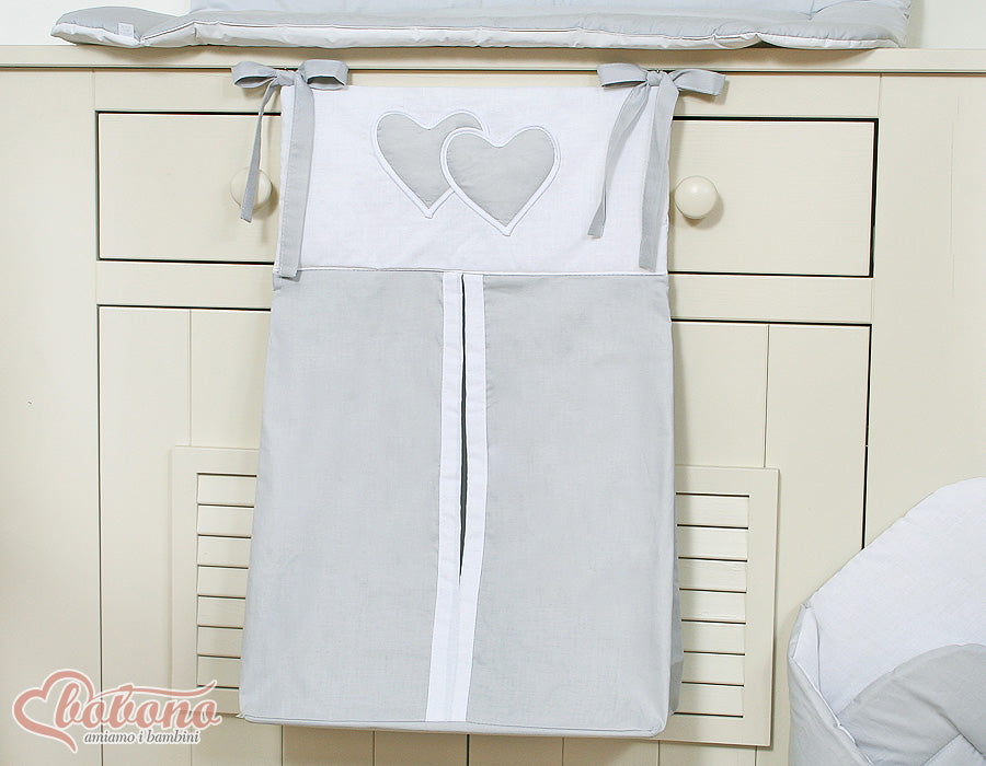 Diaper bag- Hanging Hearts grey