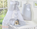 Canopy made of Chiffon- Hanging Hearts gray