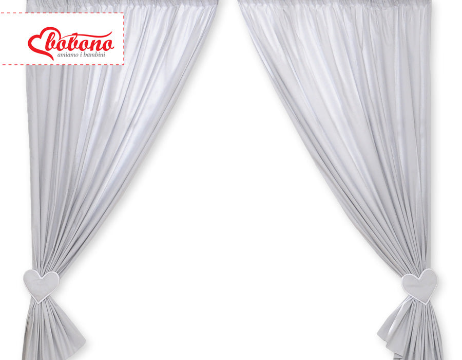 Curtains for baby room- Hanging Hearts gray