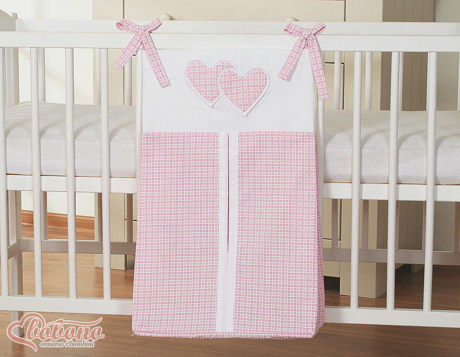 Diaper bag- Hanging Hearts pink checkered