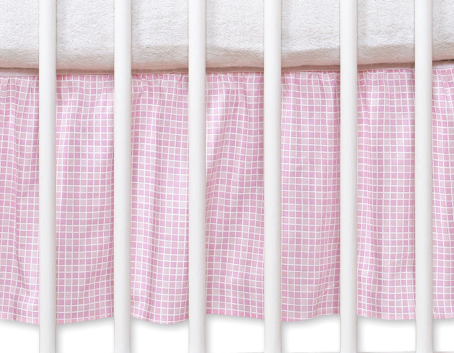 Dust Ruffle-Masking flounce 120x60cm- Hkanging Hearts pink checkered