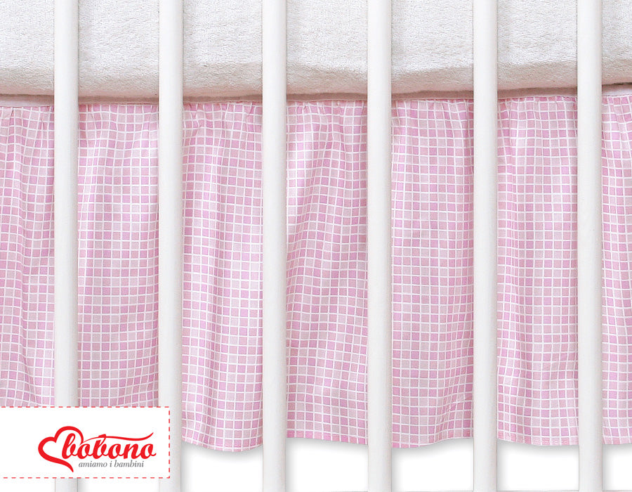 Dust Ruffle-Masking flounce 120x60cm- Hkanging Hearts pink checkered