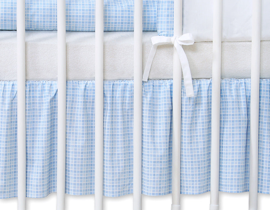Dust Ruffle-Masking flounce 120x60cm- Hkanging Hearts blue checkered
