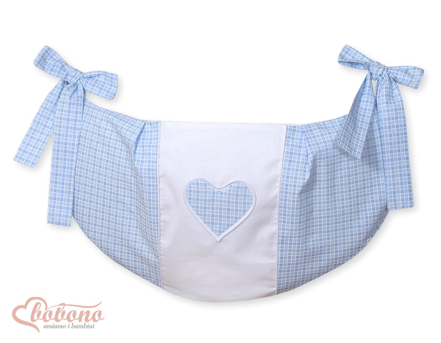 Toys bag- Hanging Hearts blue checkered