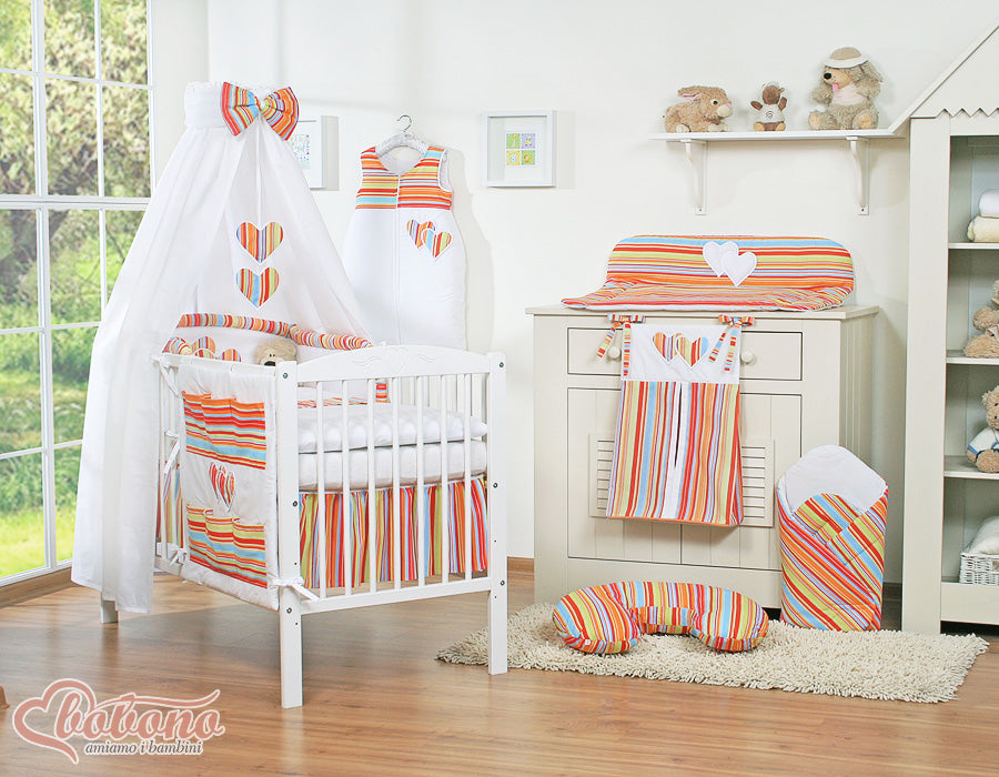 Canopy made of fabric- Hanging Hearts orange strips
