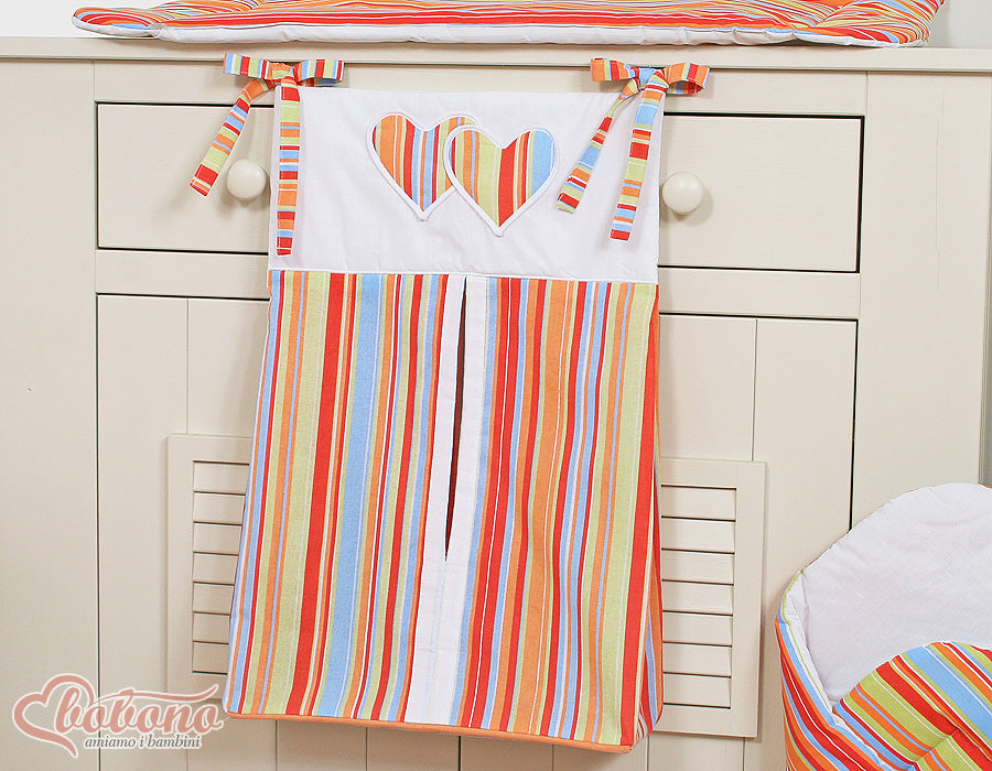 Diaper bag- Hanging Hearts orange strips