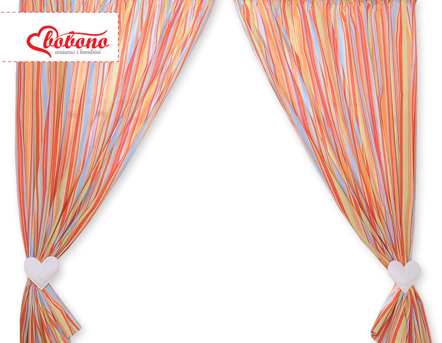 Curtains for baby room- Hanging Hearts orange strips