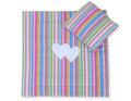 Pram bedding set with duvet and pillow 2pcs - Hearts lilac strips