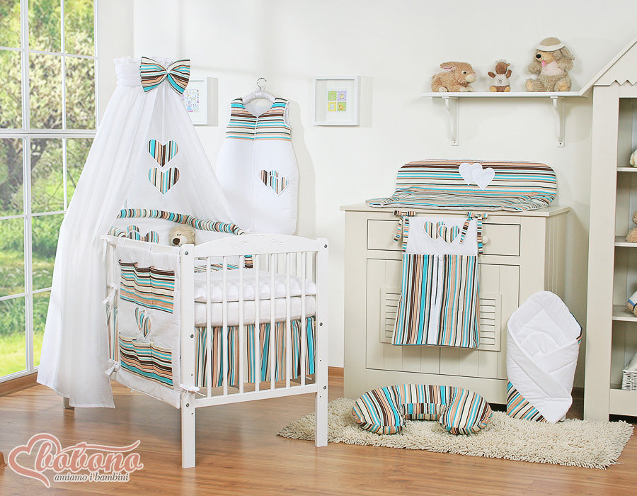Canopy made of fabric- Hanging Hearts brown strips