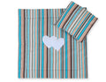 Pram bedding set with duvet and pillow 2pcs - Hearts brown strips