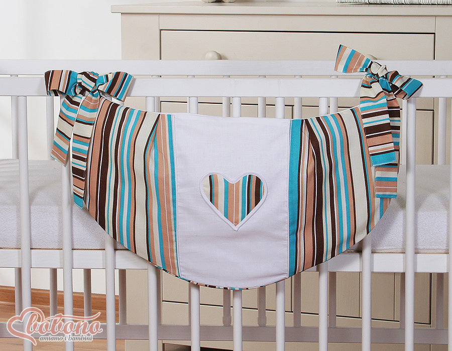 Toys bag- Hanging Hearts brown strips