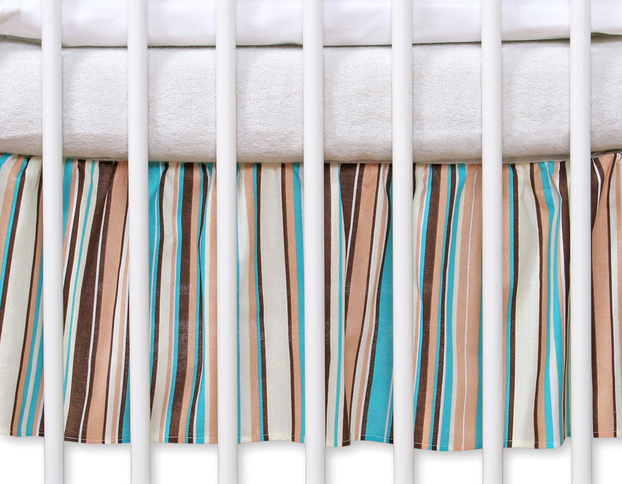 Dust Ruffle-Masking flounce 140x70cm- Hanging Hearts brown strips