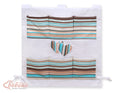Cot tidy- Hanging Hearts brown strips