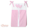Diaper bag- Hanging Hearts white polka dots on pink