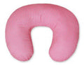 Breastfeeding Pillow Nursing Croissant Pillow, removable, Hands-Free Feeding - dark pink checkered