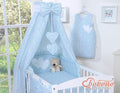 Canopy made of fabric- Hanging Hearts blue flowers