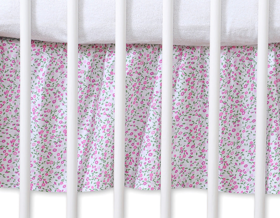 Dust Ruffle-Masking flounce 120x60cm- Hanging Hearts pink flowers