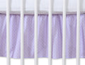 Dust Ruffle-Masking flounce 140x70cm- Hanging Hearts white polka dots on lilac