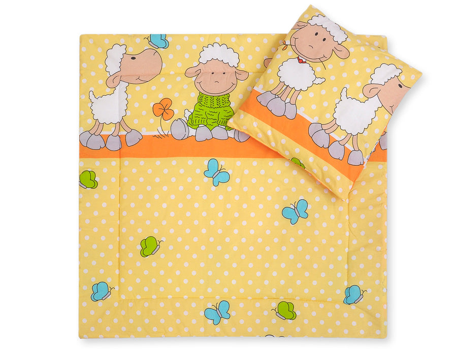 Pram bedding set with duvet and pillow 2pcs - Orange-yellow