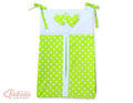 Diaper bag- Hanging Hearts white dots on green