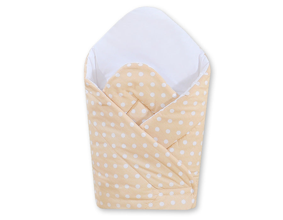 Babynest with stiffening- white dots on beige