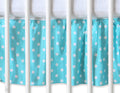 Dust Ruffle-Masking flounce 140x70cm- Hanging Hearts white dots on turquoise