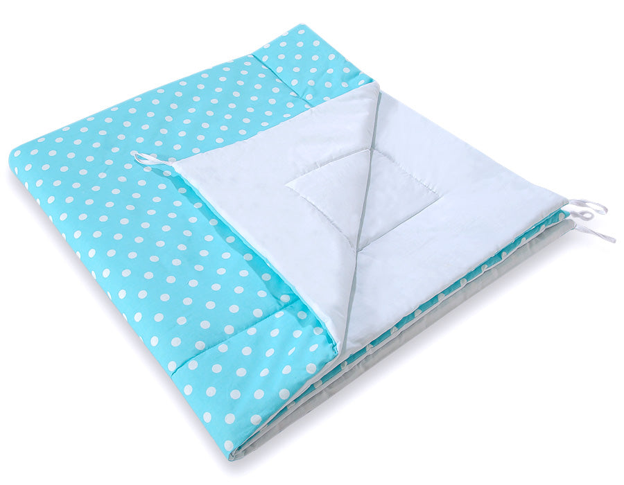 Double-sided teepee playmat- White dots on turquoise