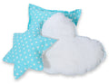 3pcs pillow set - White dots on turquoise
