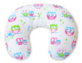 Breastfeeding Pillow Nursing Croissant Pillow, removable, Hands-Free Feeding- white owls