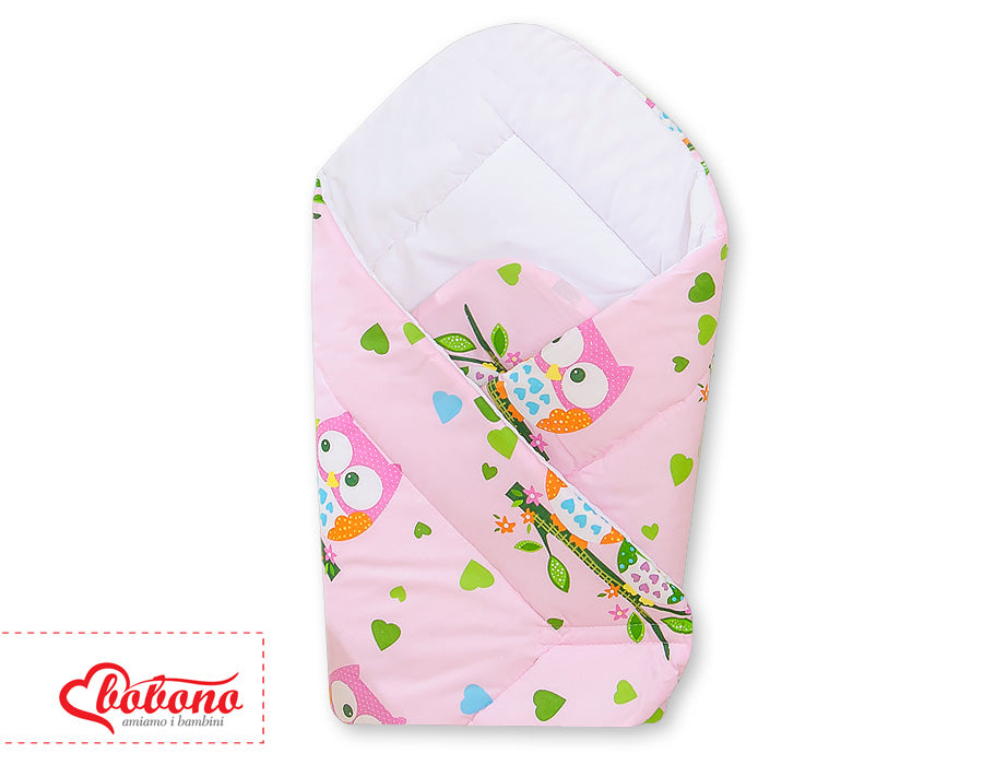 Baby nest with stiffenig- Basic pink owls