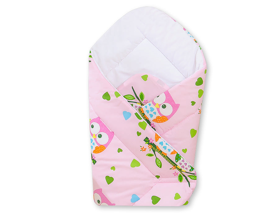 Baby nest with stiffenig- Basic pink owls