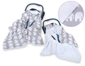 Big double-sided car seat blanket for babies - Elephants grey