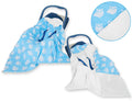 Big double-sided car seat blanket  for babies - Owls blue