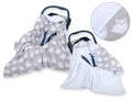 Big double-sided car seat blanket for babies - Owls grey