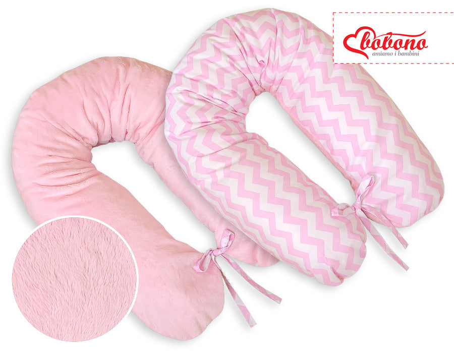 Pregnancy pillow- double-sided-Simple chevron pink