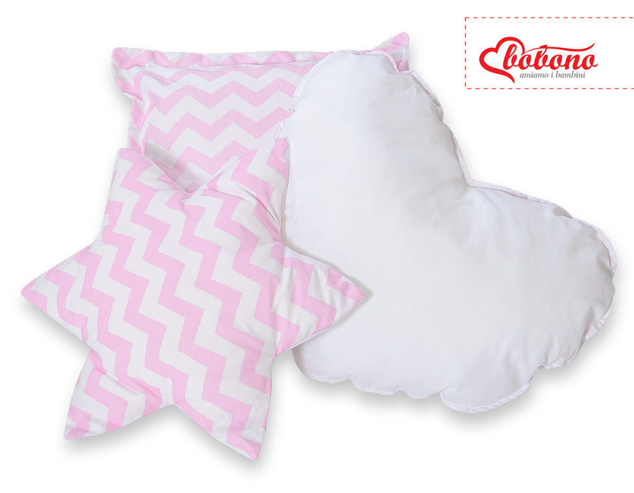 3pcs pillow set - Chevron pink
