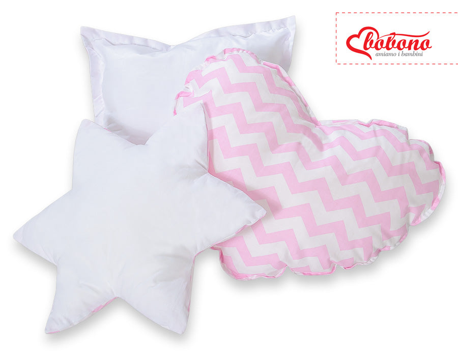 3pcs pillow set - Chevron pink