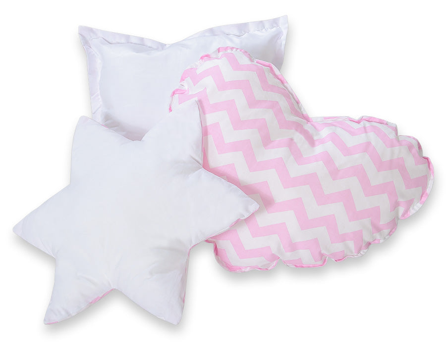 3pcs pillow set - Chevron pink