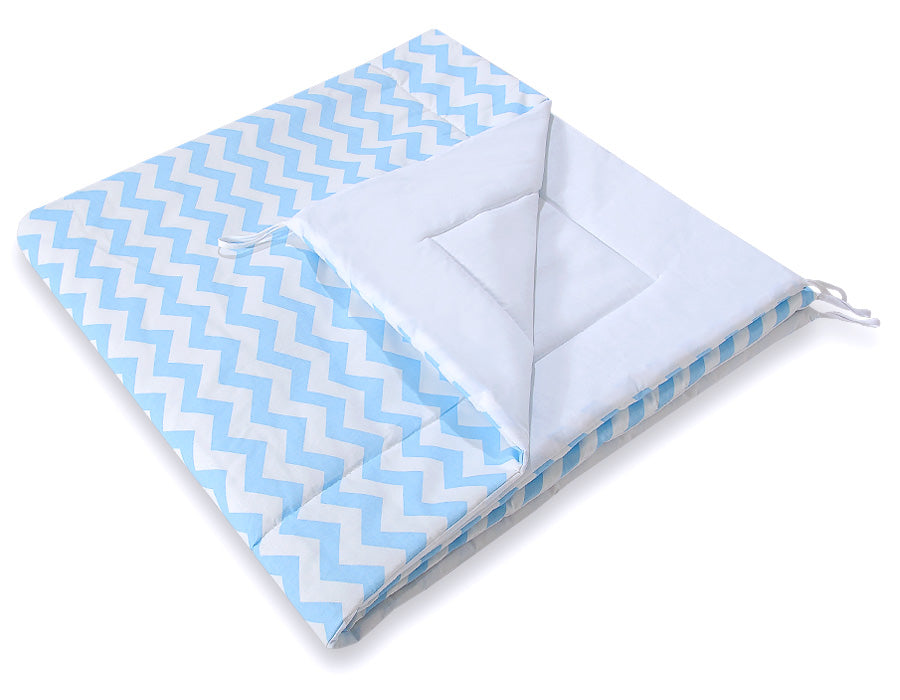 Double-sided teepee playmat- Chevron blue