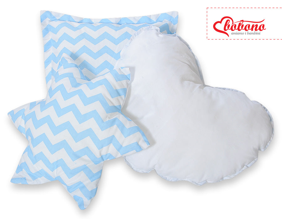 3pcs pillow set -  Chevron blue