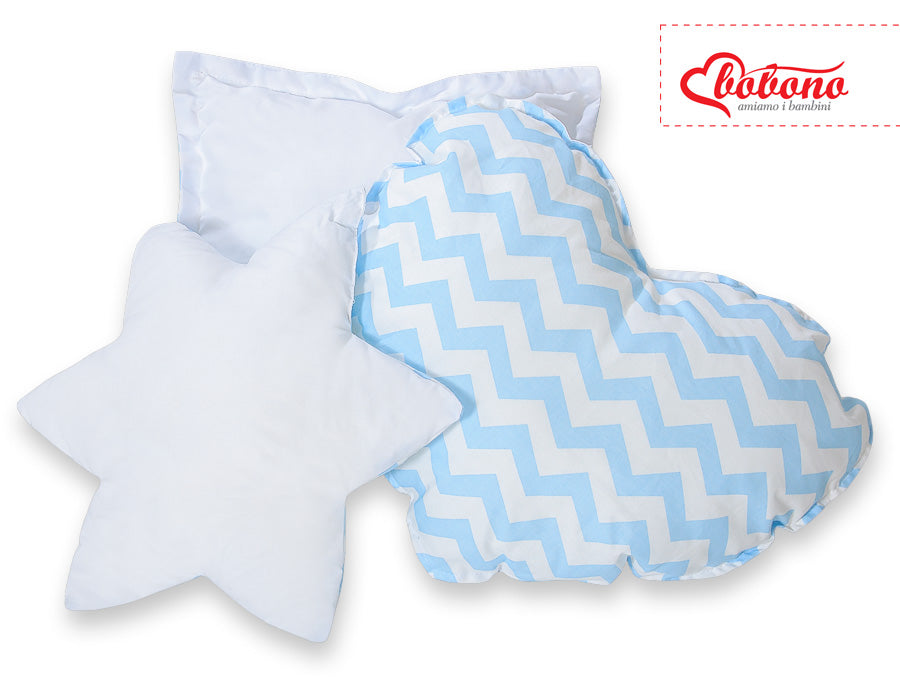 3pcs pillow set -  Chevron blue
