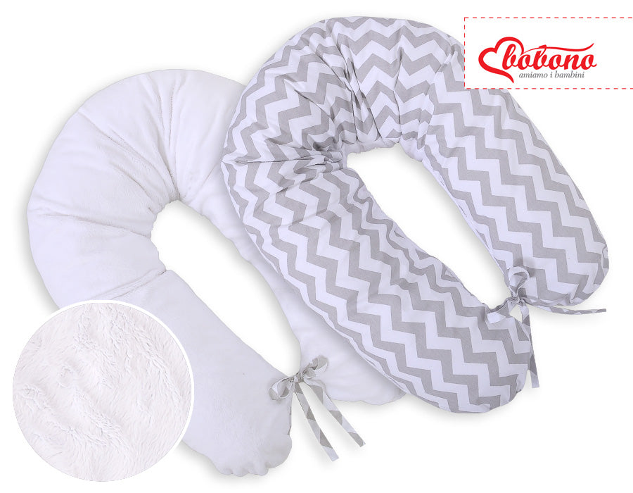 Pregnancy pillow- double-sided-Simple chevron grey