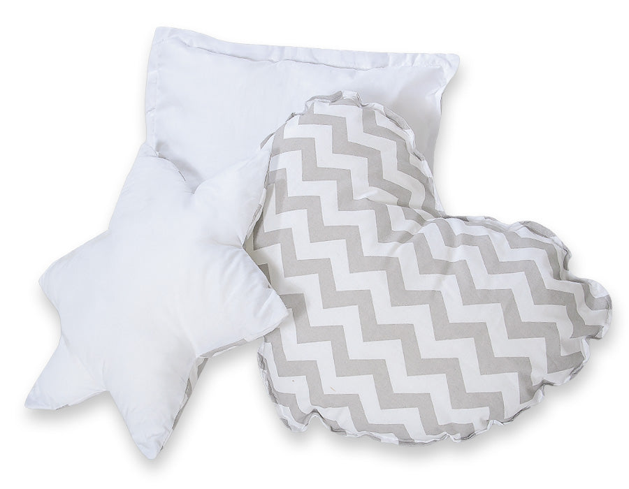 3pcs pillow set - Chevron grey